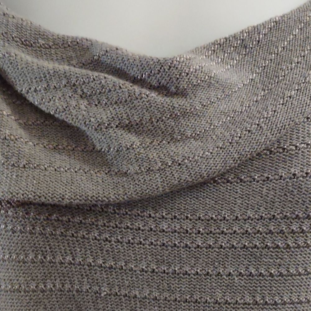Dana Buchman Women's Size‎ S Classic Gray Top asymmetrical neck cotton blend - Picture 2 of 7